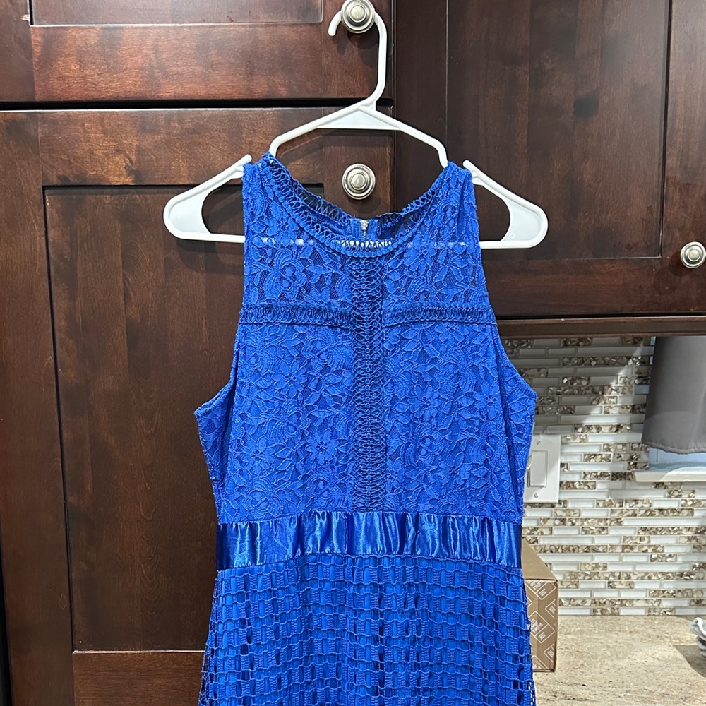 Vibrant Blue Lace Dress